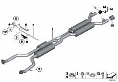 18 30 7 542 858 Exhaust Front And Intermediate